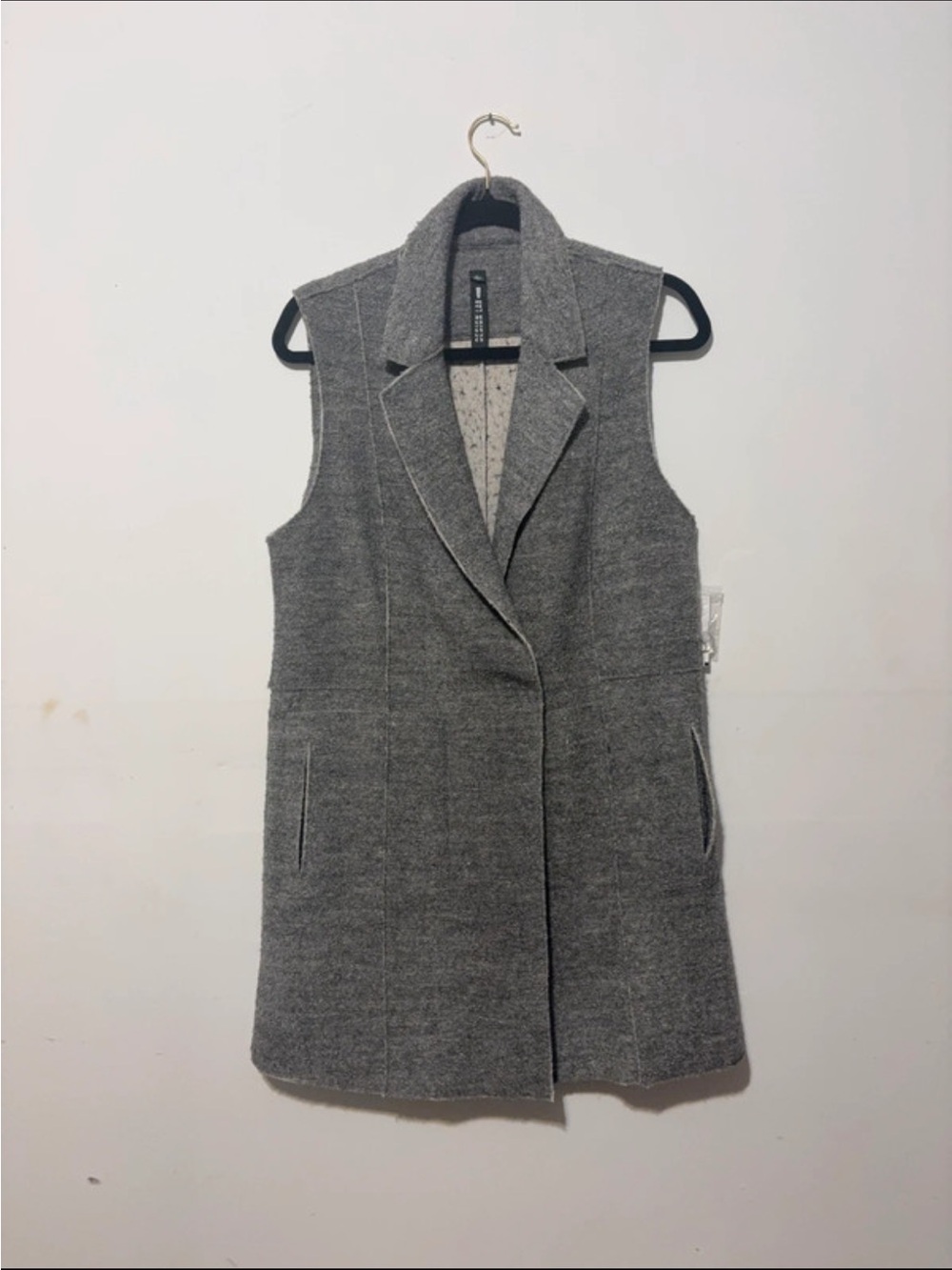 Design Lab Lord & Taylor Grey Sleeveless Long Vest